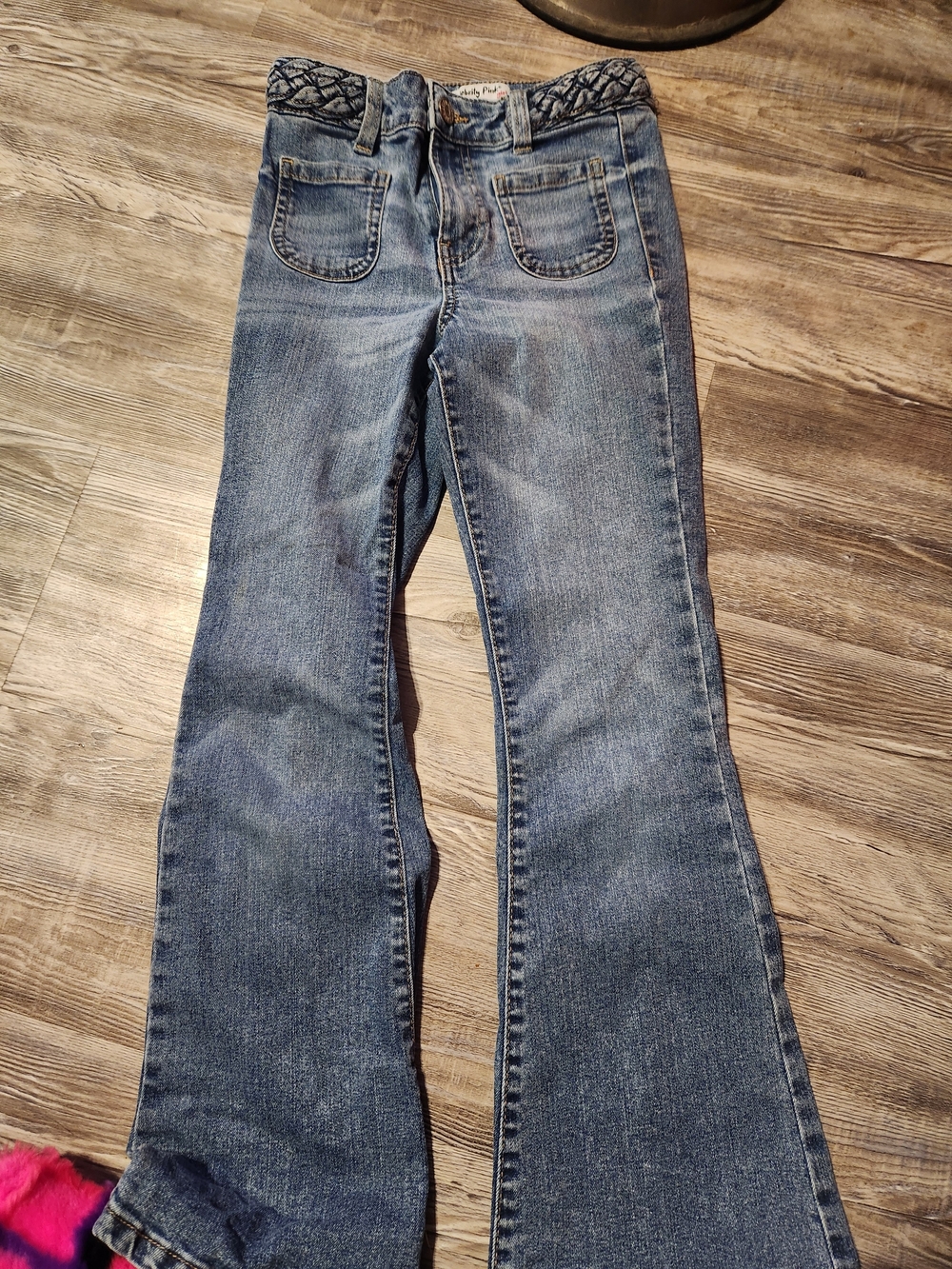 Celebrity Pink Girls Blue Flared Jeans with Quilted Waist